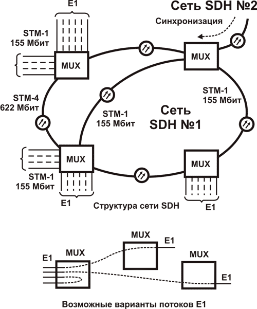 Структура транспортной сети Sonet/SDH